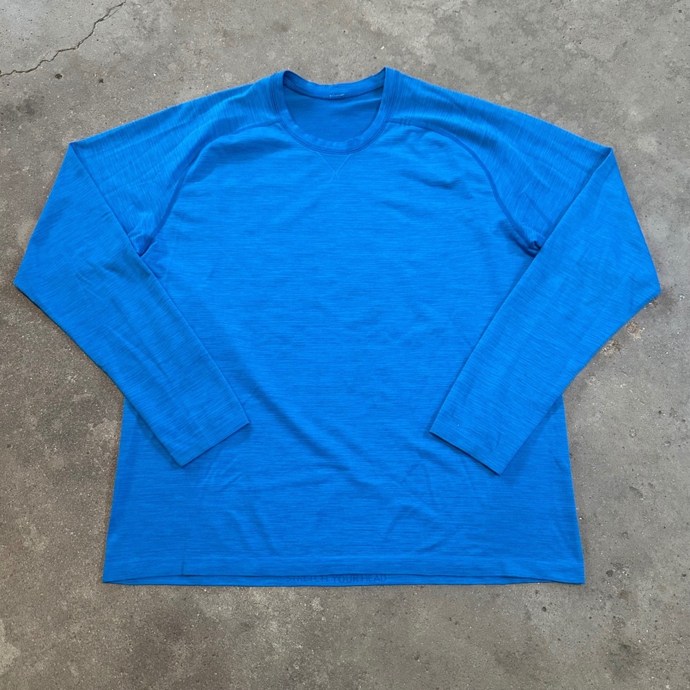 Lululemon Metal Vent Tech‎ Long Sleeve Mens XXL (Fits XL) Blue Workout Shirt